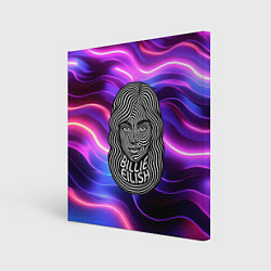 Холст квадратный Портрет Билли Айлиш из линий, цвет: 3D-принт
