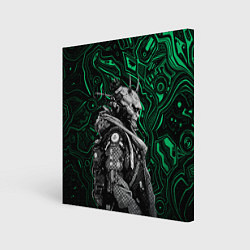 Холст квадратный Японский кибернетический Они, цвет: 3D-принт