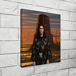 Холст квадратный Bones в халате с журавлями, цвет: 3D-принт — фото 2