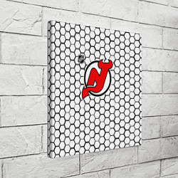 Холст квадратный Нью Джерси Девилз - белые соты, цвет: 3D-принт — фото 2