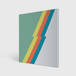 Холст квадратный Рок молния Боуи весенняя палитра, цвет: 3D-принт