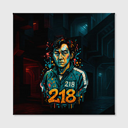 Холст квадратный Игра в кальмара игрок 218 граффити, цвет: 3D-принт — фото 2