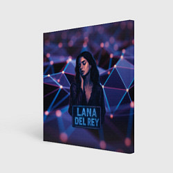 Холст квадратный Lana Del Rey и неоновая вывеска, цвет: 3D-принт