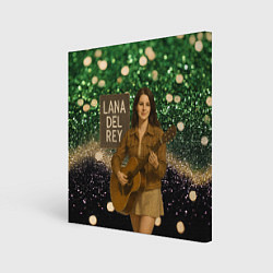 Холст квадратный Lana Del Rey играет на гитаре, цвет: 3D-принт