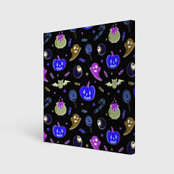 Картина квадратная Halloween blue black pumpkin