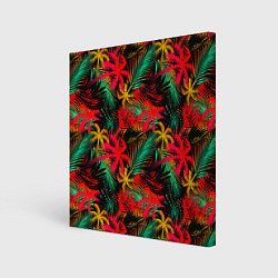 Холст квадратный Palm yellow red, цвет: 3D-принт