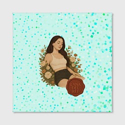 Холст квадратный Lana Del Rey сидит в цветах, цвет: 3D-принт — фото 2