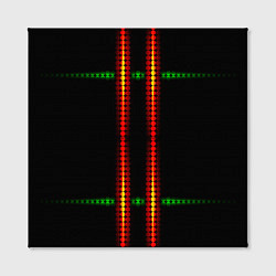 Холст квадратный Neon black green circles, цвет: 3D-принт — фото 2