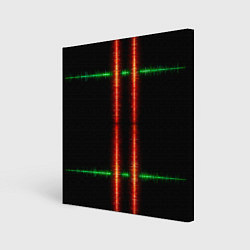 Холст квадратный Color black green red lines, цвет: 3D-принт