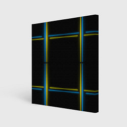 Холст квадратный Neon yellow blue, цвет: 3D-принт
