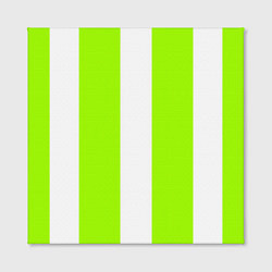 Холст квадратный Color light green white stripes, цвет: 3D-принт — фото 2