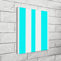 Холст квадратный Color light blue white lines, цвет: 3D-принт — фото 2