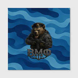 Холст квадратный ВМФ медведь, цвет: 3D-принт — фото 2