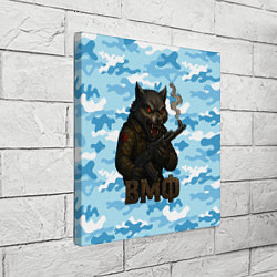 Холст квадратный Волк с красными глазами ВМФ, цвет: 3D-принт — фото 2