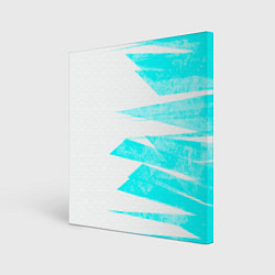 Холст квадратный Color white light blue stripe, цвет: 3D-принт