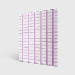 Холст квадратный Color white cage pink line, цвет: 3D-принт