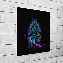 Холст квадратный Неоновый электросамурай, цвет: 3D-принт — фото 2