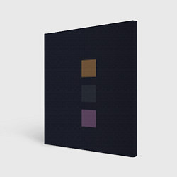 Холст квадратный Три элемента кубизм в цвете глубокий индиго, цвет: 3D-принт
