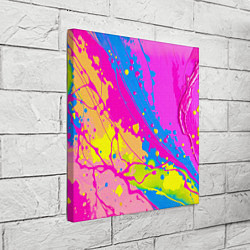 Холст квадратный Яркая абстракция из розовых и голубых красок, цвет: 3D-принт — фото 2