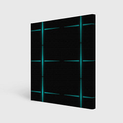 Холст квадратный Color black blue stripes, цвет: 3D-принт