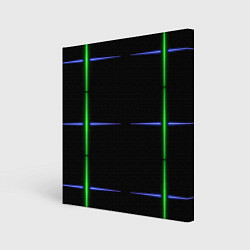 Холст квадратный Color black green purple stripes, цвет: 3D-принт