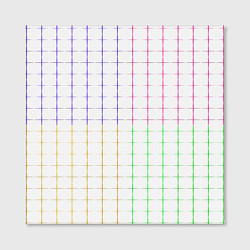 Холст квадратный Color white multicolored stripes, цвет: 3D-принт — фото 2