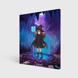 Картина квадратная Аниме девочка маг с волшебных посохом