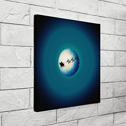 Холст квадратный Санта на оленях - градиент, цвет: 3D-принт — фото 2