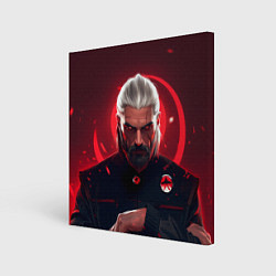 Холст квадратный Ведьмак красные искры, цвет: 3D-принт