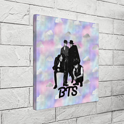 Холст квадратный BTS черно-белый стиль, цвет: 3D-принт — фото 2