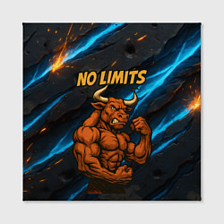 Холст квадратный No limits сильный бык, цвет: 3D-принт — фото 2