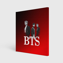 Холст квадратный BTS красно-черный фон, цвет: 3D-принт