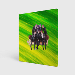 Холст квадратный BTS сидят на диване, цвет: 3D-принт