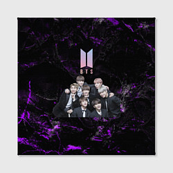 Холст квадратный BTS черно-фиолетовые потертый фон, цвет: 3D-принт — фото 2