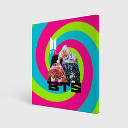Холст квадратный BTS спиральный фон, цвет: 3D-принт