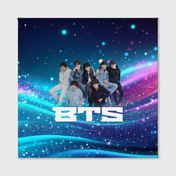Холст квадратный BTS волнистый фон с блестками, цвет: 3D-принт — фото 2