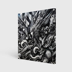 Холст квадратный Abstraction cyber pattern - ai art fantasy, цвет: 3D-принт