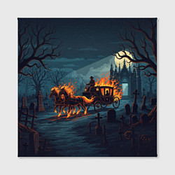 Холст квадратный Призраки в горящей конной повозке, цвет: 3D-принт — фото 2