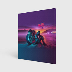 Холст квадратный Venom near his motorcycle - ai art fantasy, цвет: 3D-принт