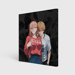 Холст квадратный Power and Denji, цвет: 3D-принт