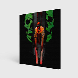 Холст квадратный Дэндзи с черепами Человек бензопила, цвет: 3D-принт