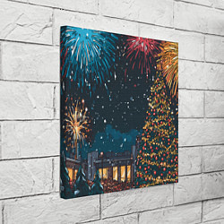 Холст квадратный Новогодний салют, цвет: 3D-принт — фото 2