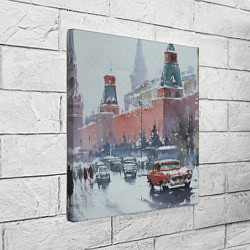 Холст квадратный Старинная Москва - новый год, цвет: 3D-принт — фото 2