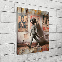 Холст квадратный Пришелец в костюме в полосочку, цвет: 3D-принт — фото 2