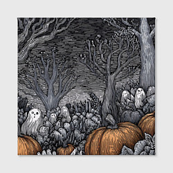 Холст квадратный Осенние шалости духов, цвет: 3D-принт — фото 2