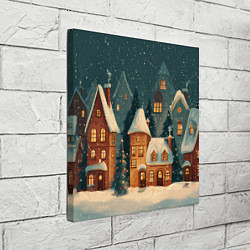 Холст квадратный Сказочный Новогодний городок, цвет: 3D-принт — фото 2