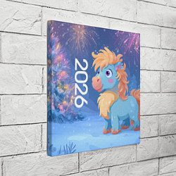 Холст квадратный Милая лошадка 2026, цвет: 3D-принт — фото 2