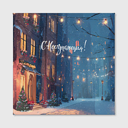 Холст квадратный С наступающим новым годом, цвет: 3D-принт — фото 2