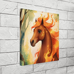 Холст квадратный Милая огненная лошадь, цвет: 3D-принт — фото 2