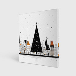 Холст квадратный Новый год - минимализм, цвет: 3D-принт